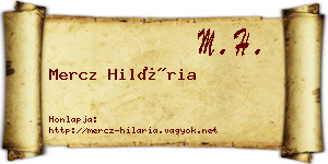 Mercz Hilária névjegykártya